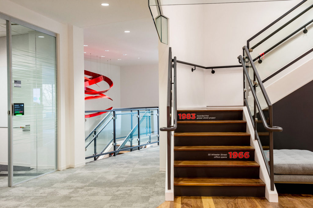 Interior architectural photography of a Chapman Construction project in Cambridge MA by Boston and New England commercial photographer, Randall Garnick.